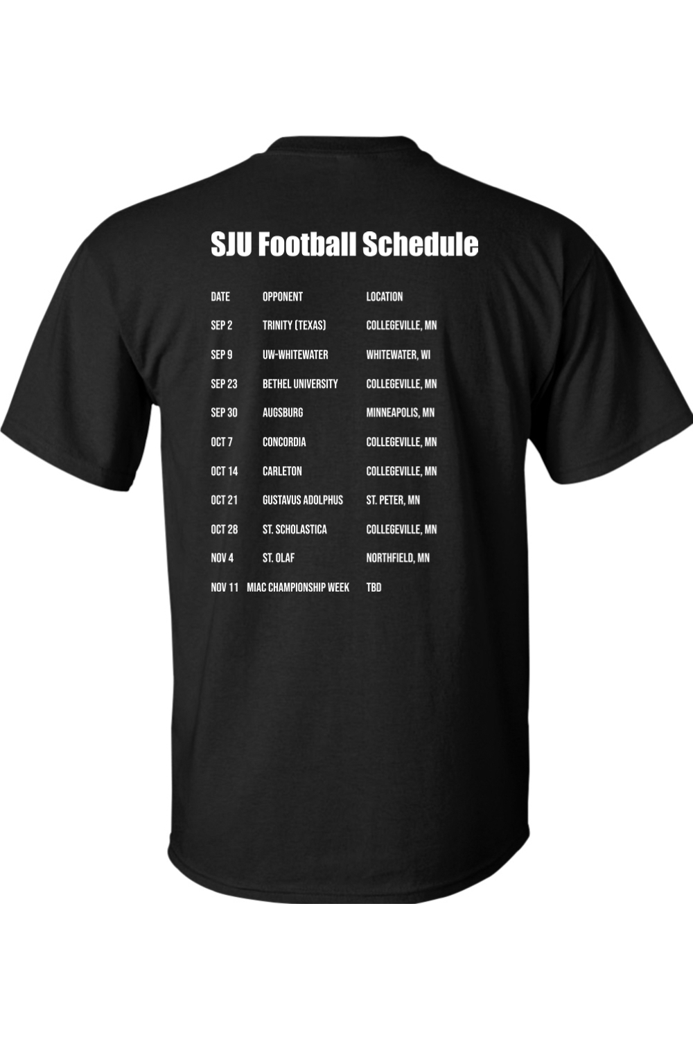 SJU 2023 Football Schedule Tee