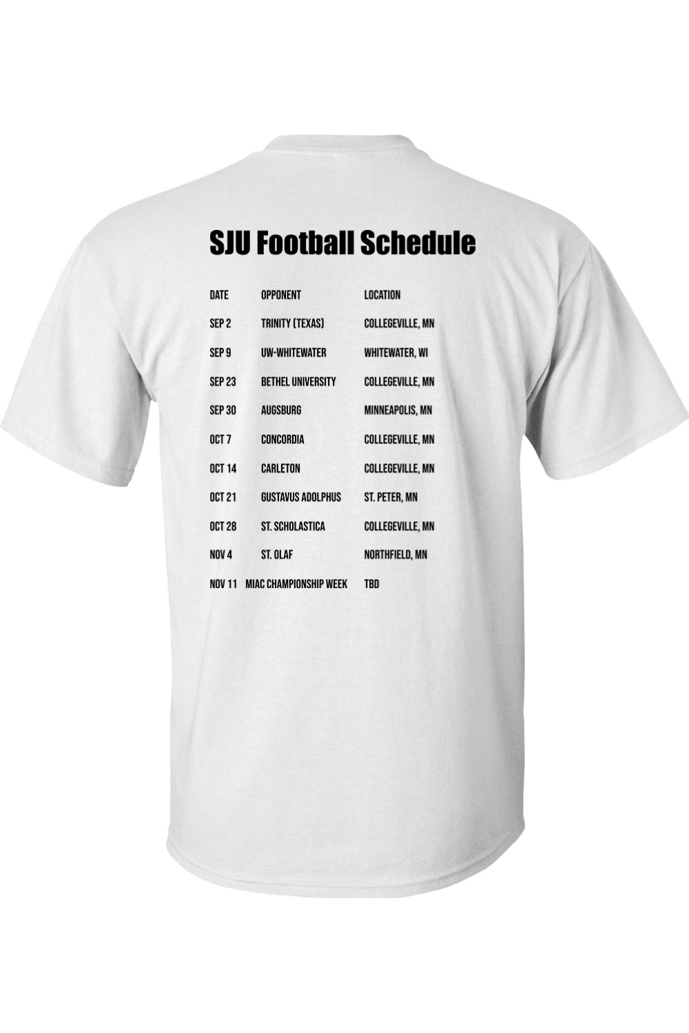 SJU 2023 Football Schedule Tee